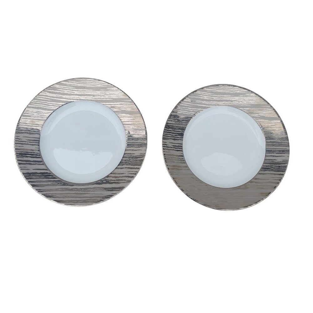 2 NWT Sasaki Beechwood Platinum 8 3/4" Salad Plates